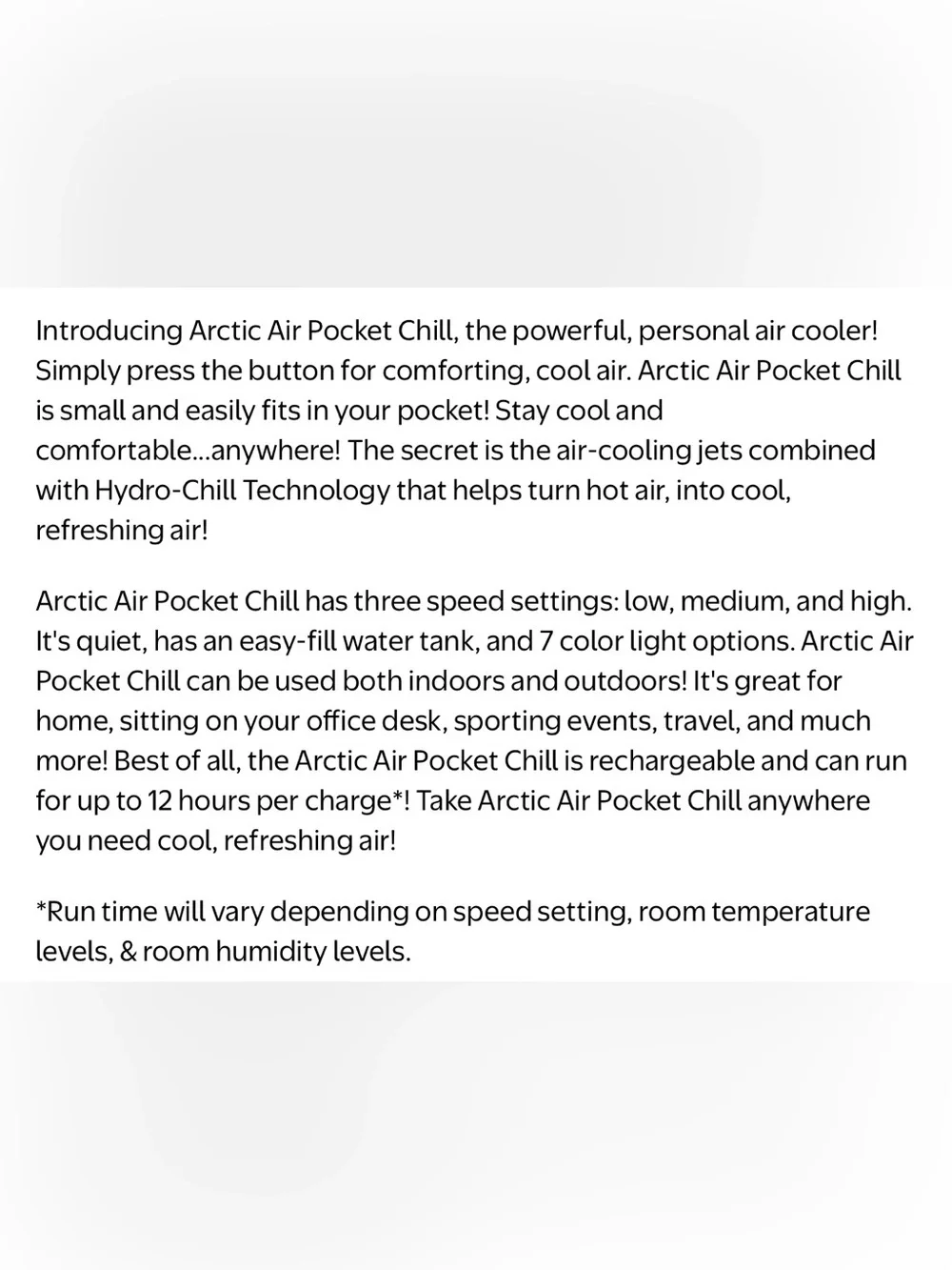 Pocket Chill Portable Personal Air Cooler - Picture 14 of 16